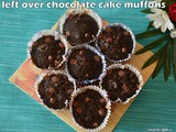 Leftover chocolate cake muffins | leftover cake recipes | muffins with leftover cake | chocolate muffins with yoghurt