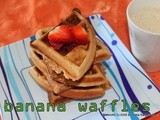 Wheat flour banana waffles/quick and easy break fast waffles/low calorie waffles/step by step pictures