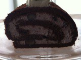 Chocolate sponge cake with blueberry filling