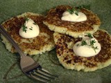 Cauliflower Pancakes with Fresh Thyme and Sour Cream