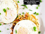Fried Eggs with Carrot, Zucchini, and Potato Patties