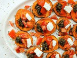 Healthy Appetizer – Greek Roasted Sweet Potato, Olive, Tomato, and Feta Cheese