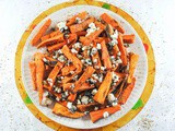 Mediterranean Sweet Potato Fries with Capers, Olives and Feta Cheese