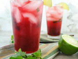 Pomegranate Gin Fizz with Lime and Mint