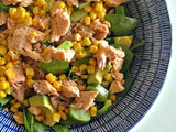 Salad with baby spinach, canned salmon and tuna – σαλατα με σολωμο και τονο