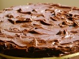Chocolate sour cream cake with chocolate sour cream frosting