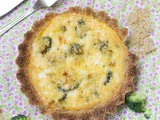 Healthy vegetarian quiche with goat cheese & broccoli