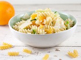 Pasta salad with orange and cheese