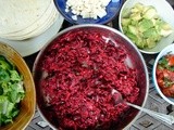 Beet & zucchini tacos with chipotle & queso blanco