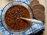 Black bean, black barley soup & toasted barley walnut bread
