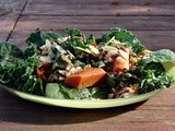 Salad of warm greens, french lentils and wild rice