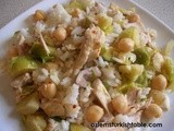 Chickpea Pilaf with Chicken and Vegetables; Turn Your Leftovers into a Complete, Delicious Meal