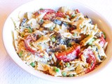 Pan-roasted Red Pepper and Bow-tie Pasta Salad for Your Happy Labor Day Cookout