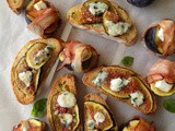 Bruschetta with Figs and Blue Cheese | Roasted Figs with Bacon and Manouri