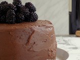 Chocolate Cake with Red Wine and Fresh Blackberries