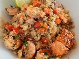 Oven baked salmon and shrimps with quinoa