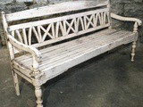 White Wooden Bench Outdoor