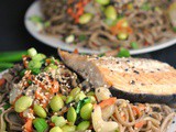 Sesame Soba Noodles with Roasted Salmon + Weekly Menu