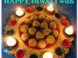 Wishing Happy Diwali/Deepavali with Besan Suji Laddoo(Sweet Gram flour n Semolina Balls), made in Microwave