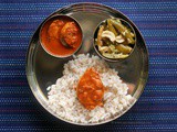 Mangalorean Plated Meal Series - Boshi# 26 - Goan Fish Curry, Tendli Ani Moi & Rice