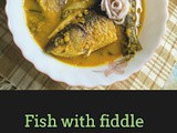 Fish with fiddlehead ferns and bamboo shoots