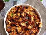 Easy Honey bbq Tofu Bowls with Rice and Peppers