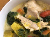 Chicken, Spinach and Pumpkin in Coconut Broth