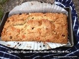 Eggless Whole Wheat and Oats Lemon, Poppy seed, coconut and Dried fruit Bread