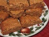 Brown butter blondies with apple, pecans, and white chocolate