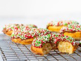 Mini Baked Doughnuts with Christmas Sprinkles