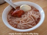 Sitiawan Ang Jiu Mee Suah 红糟面线 (Red Glutinous Wine Chicken Soup with Longevity Noodles) - Repost
