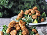 Sesame Ginger Poppers over Broccoli Kale Salad