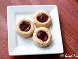Eggless Thumbprint Cookies / Jam Cookies - Guest post By Sobha