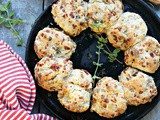 Italian Style Sausage Mozzarella Stuffed Biscuits with Garlic Herb Butter