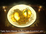 Tasty Spicy Masala Stuffed Eggs Recipe In Marathi