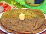 Methi roti / Methi chapathi /Fenugreek leaves roti recipe