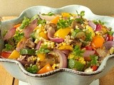 Grill-Roasted Summer Veggie & Farro Salad w/ Garlicky Lemon Vinaigrette