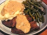 Haricot Vert (French Green Beans), Smothered Steak, & Mashed Potatoes