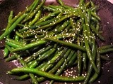 Warm Green Bean Salad with Honey Sesame Dressing and Toasted Sesame Seeds