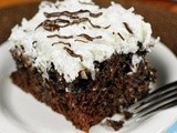 Coconut Chocolate Cake {with Coconut Whipped Cream Frosting}