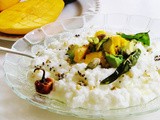 Curd rice with mango and avocado