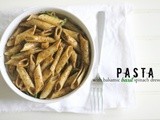 Pasta with balsamic-basil-spinach dressing