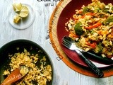 Quinoa pilaf with broccoli,red bell pepper & scrambled egg