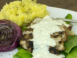 Grilled Balsamic Steak with Bleu Cheese Sauce