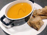 Parsnip and sweet potatoes soup with a dash of truffle oil