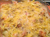 Salmon “au gratin” with Romanesco cabbage and potatoes