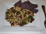 Red Beans and brown rice with collard greens