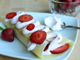 Creamy Fresh Strawberry Crêpes {with Basic Vanilla Crêpe Recipe}