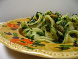 Spinach, Goat Cheese, and Pesto Orecchiette with Sausage and Pine Nuts