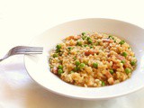 Recette de risotto aux petits pois au lardons et au citron